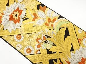 アンティーク　笹に花唐草模様織り出し袋帯（着用可）